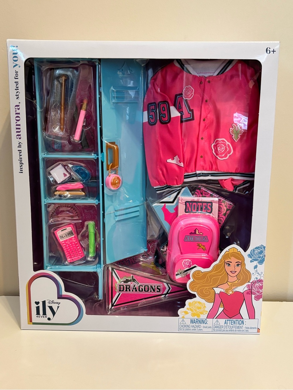 Disney Pink and Blue School Locker Playset with Jacket & Accessories
